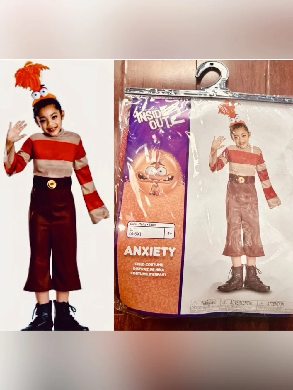 Disney/Pixar “Inside Out 2” ANXIETY” Classic Costume Girls Small (4-6x)~NEW